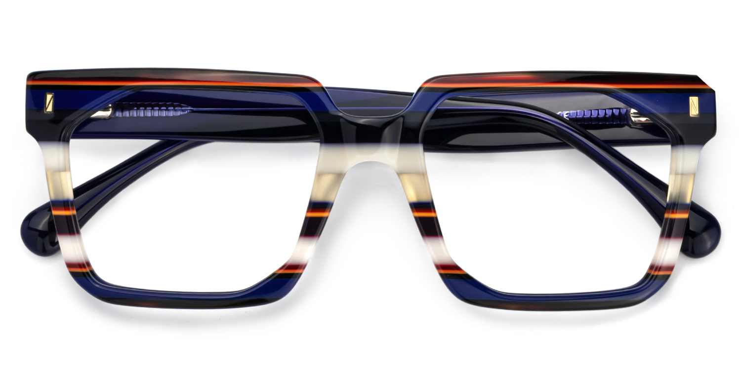 Laguer Rectangle Blue Glasses4