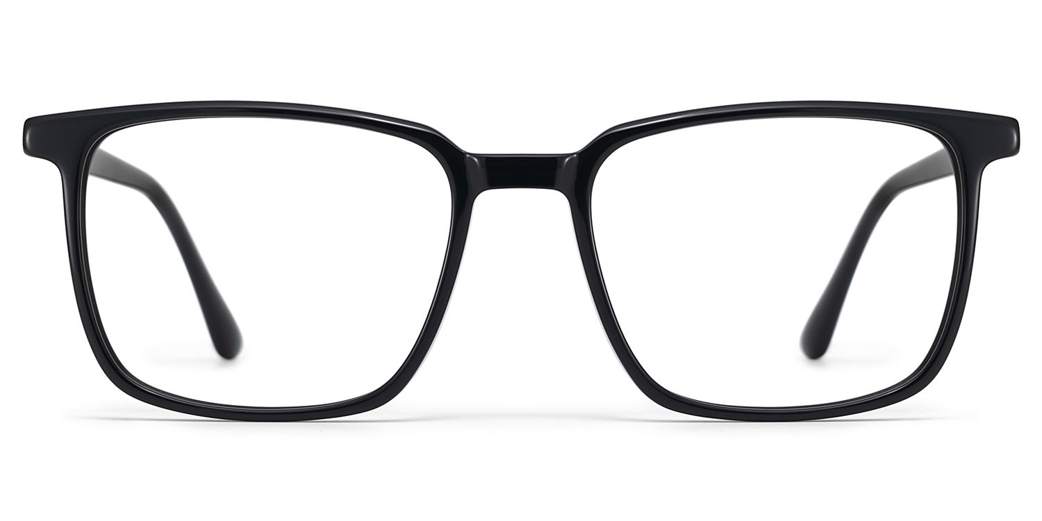 Rectangle Black Eyeglasses- Aidan Acetate Frame Glasses1