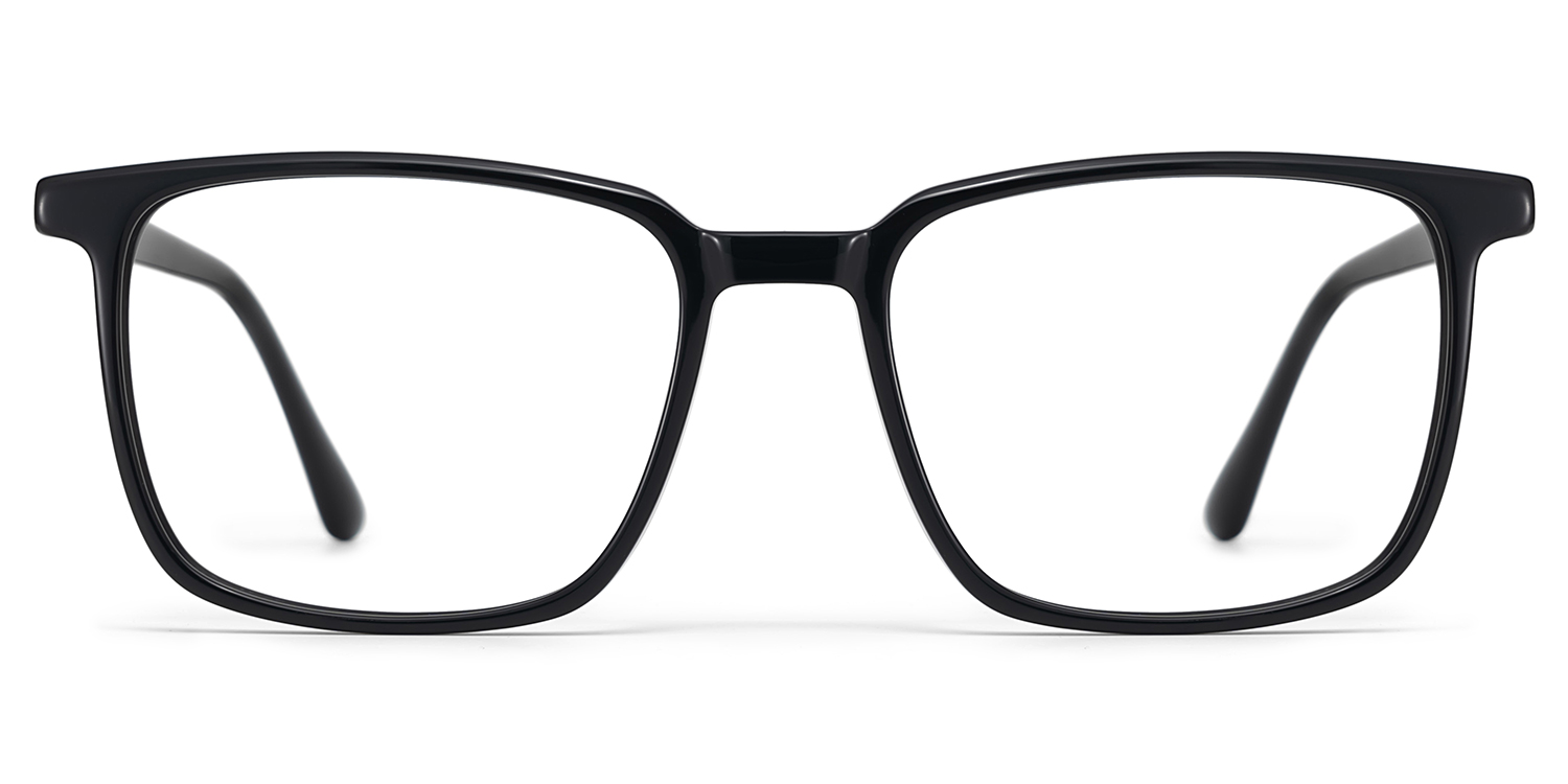 Rectangle Black Eyeglasses- Aidan Acetate Frame Glasses1