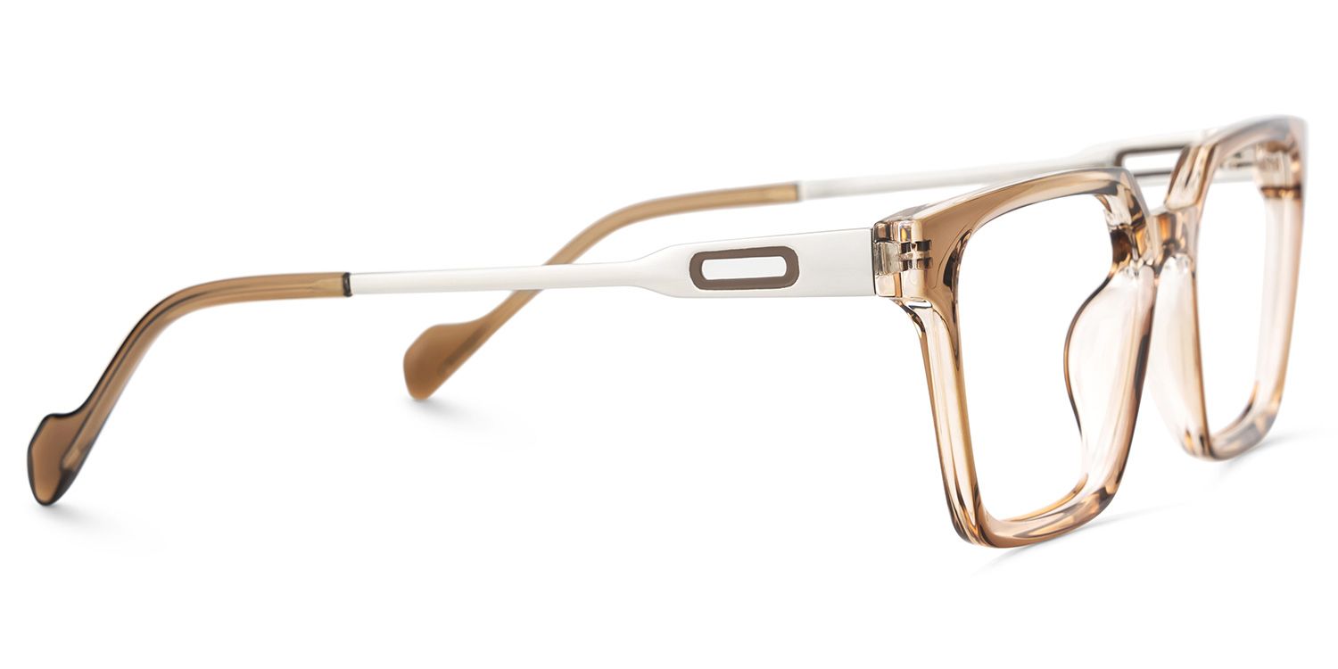 Mabel Eyeglasses in Square Beige Frame | ZEELOOL Canada4