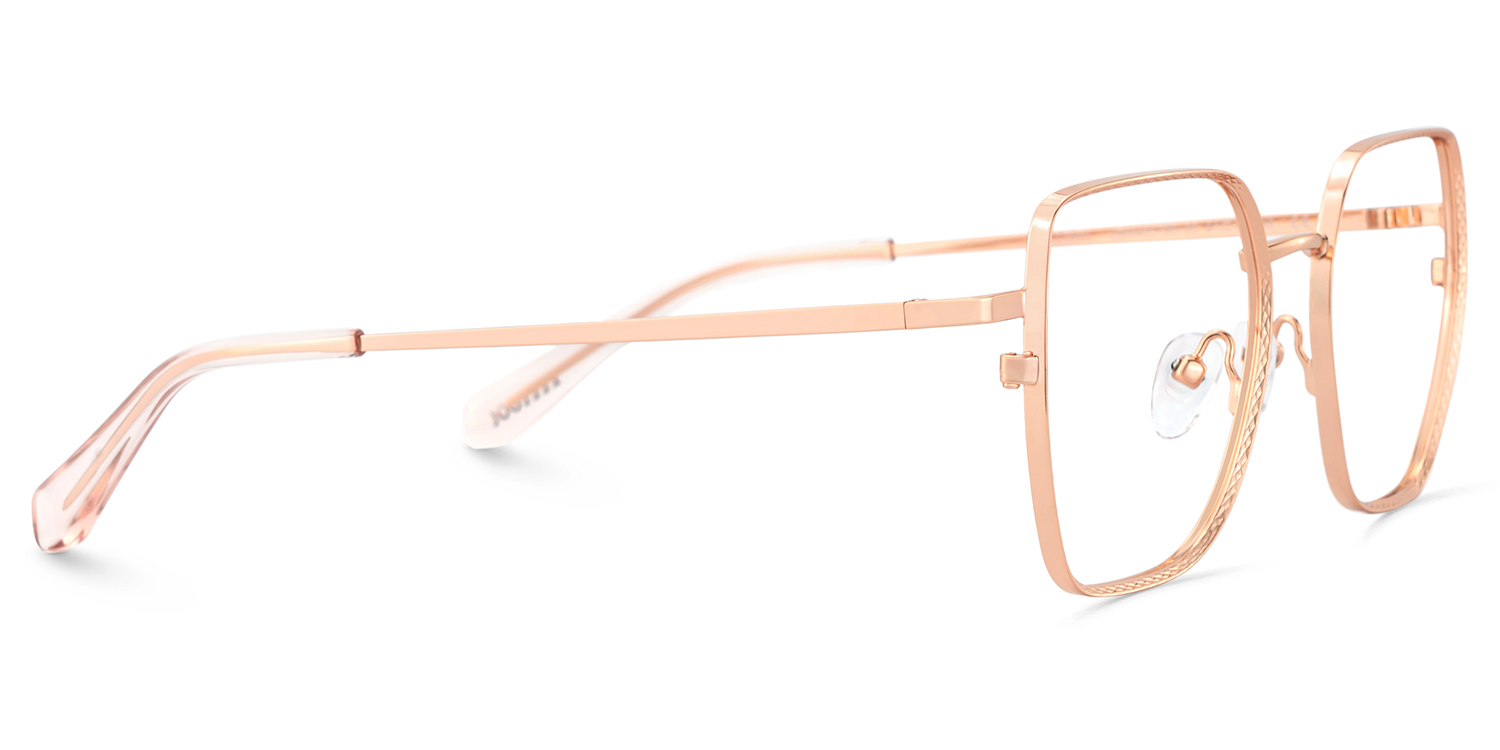 Fife Geometric Rose Gold Glasses4