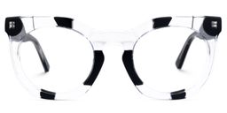 Leisa Round Black-Clear Glasses0