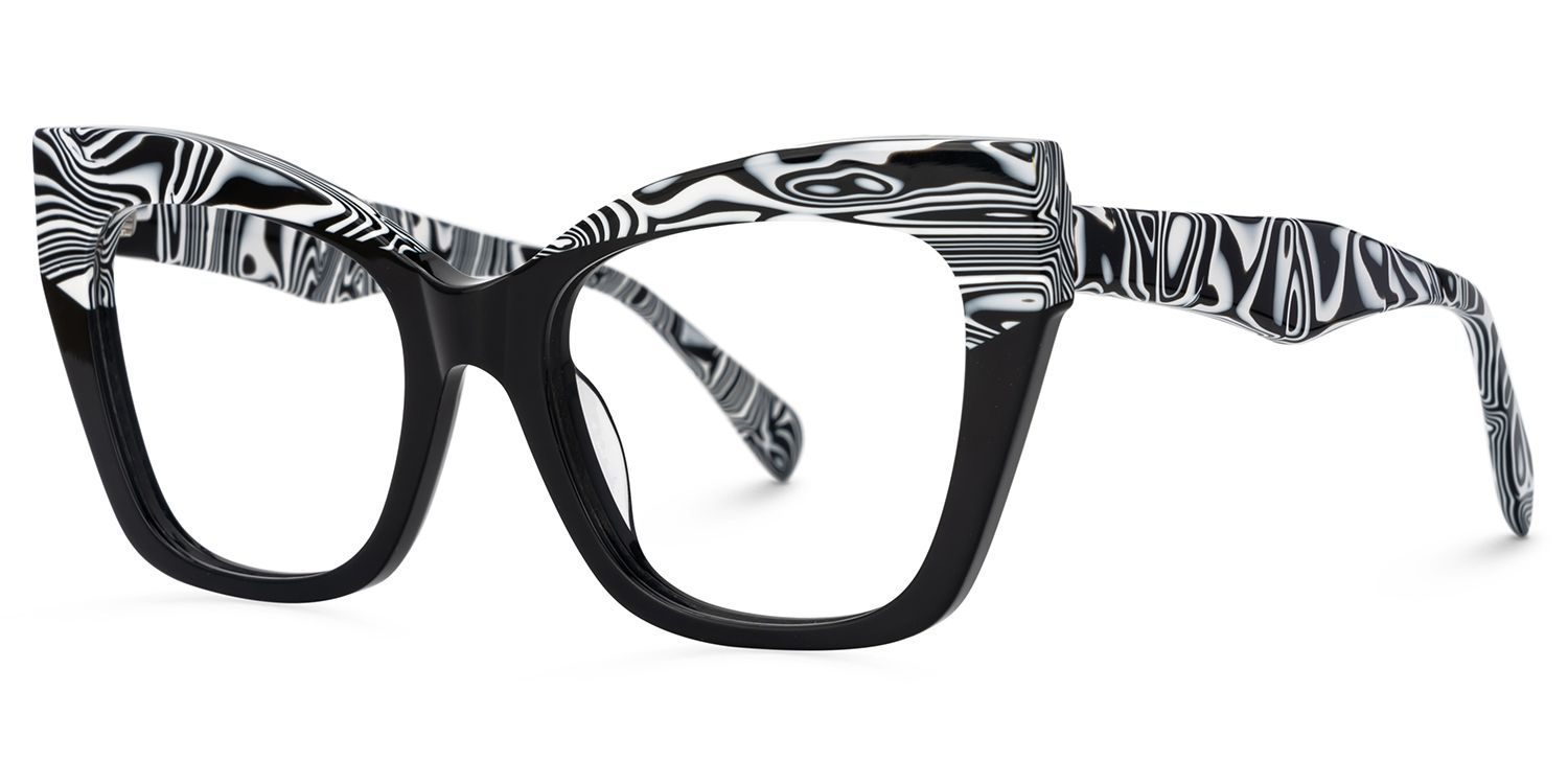 Conrad Crow Print Glasses in Cateye Wide Frame Design1