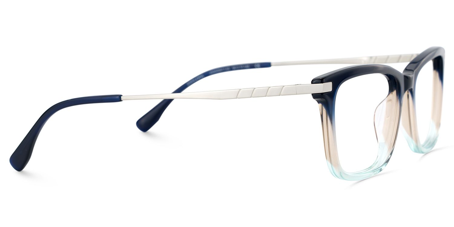 Zane Rectangle Blue Color Frame Glasses for Men | ZEELOOL Canada3