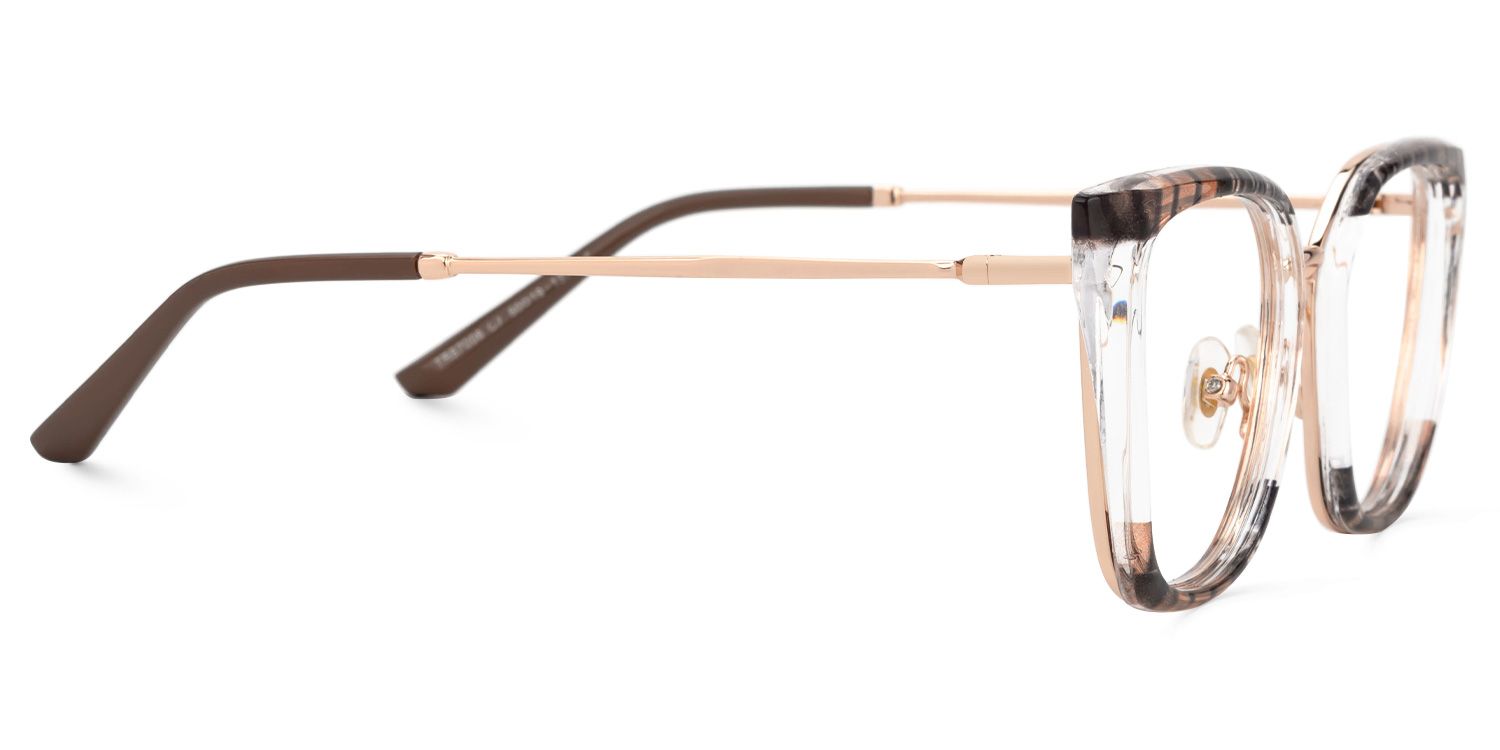 Martins TR90 Rectangle Brown Frame Glasses | ZEELOOL Canada2