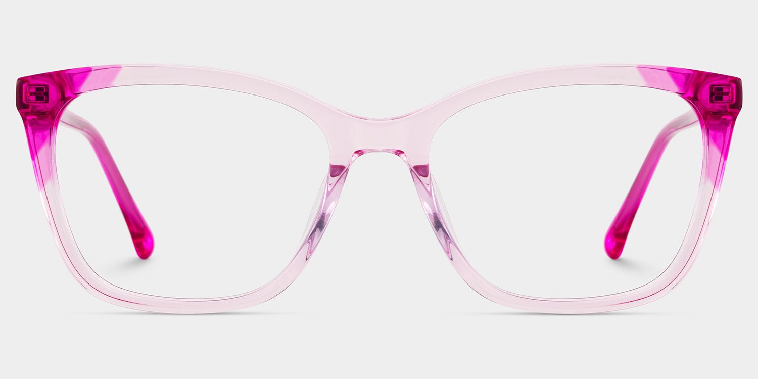 Juno Rectangle Pink Frame Eyeglasses for Woman| ZEELOOL Canada1