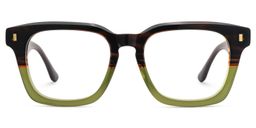 Marleni Square Brown Green Glasses1