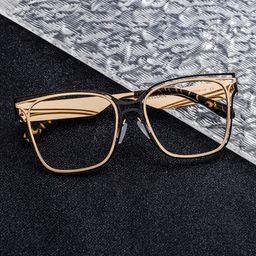 Dacarine Square Black Gold Glasses0