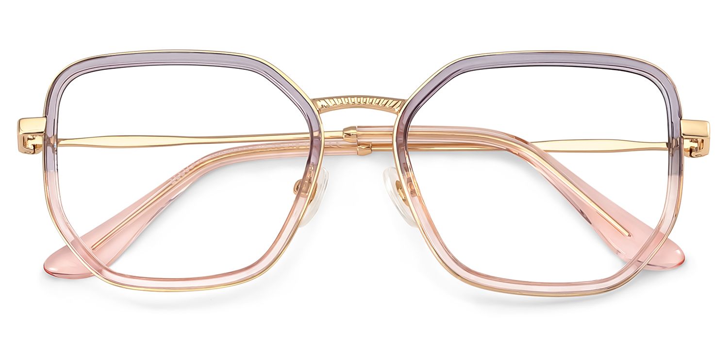 Levi Eyeglasses in Geometric Grey Pink Frame | ZEELOOL Canada2