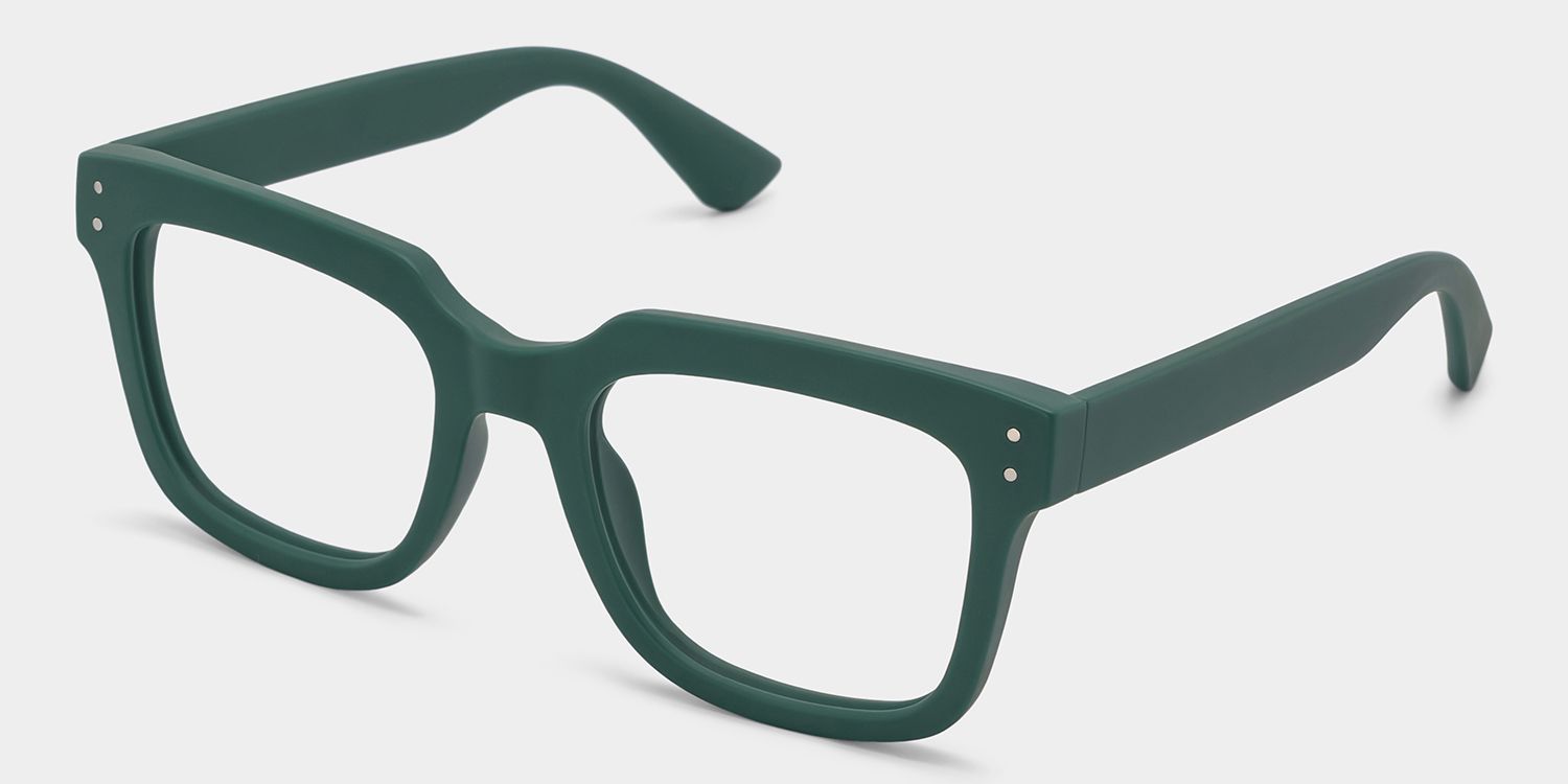 Liizbeett Square Eyeglasses with Dark Green Frames2