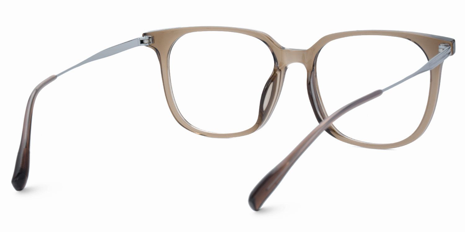 Ameedah Brown Square Thin Glasses | ZEELOOL Canada4
