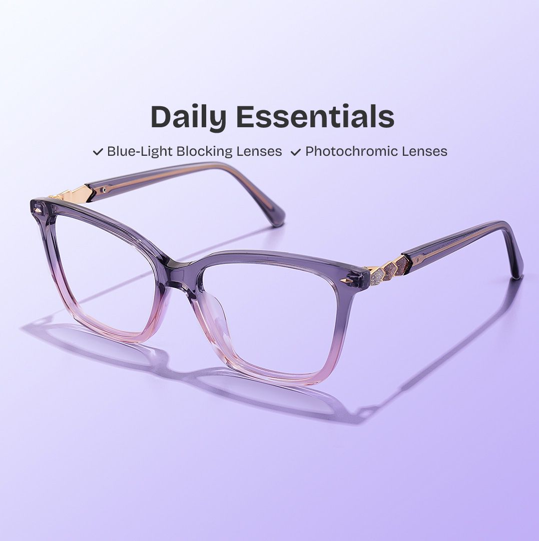 Theo Acetate Two-tone Frame Glasses with Square Shape | ZEELOOL Canada0