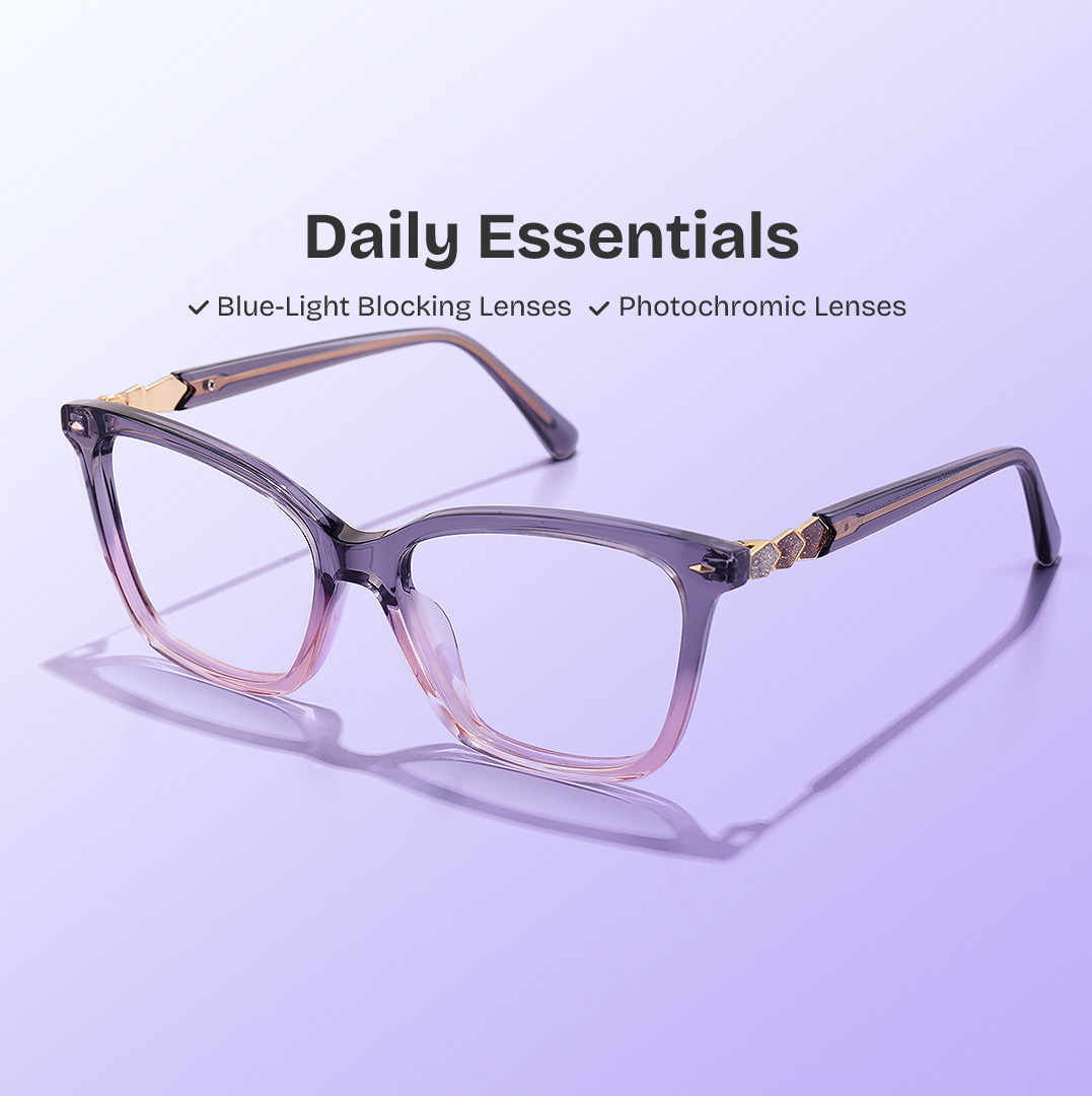 Theo Acetate Two-tone Frame Glasses with Square Shape | ZEELOOL Canada0
