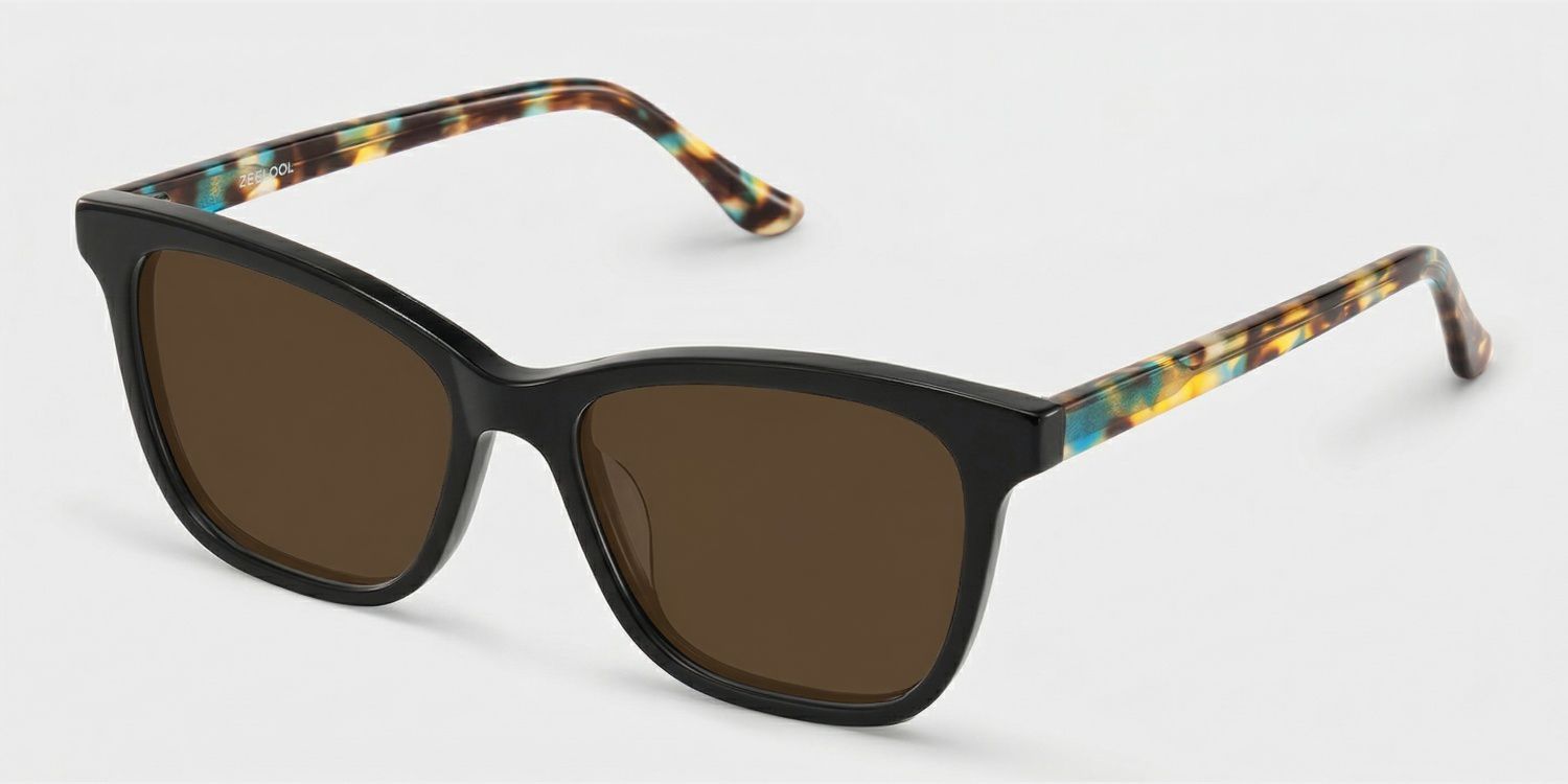 Faith Black Frame Sunglasses with Rectangle Style | ZEELOOL CA2