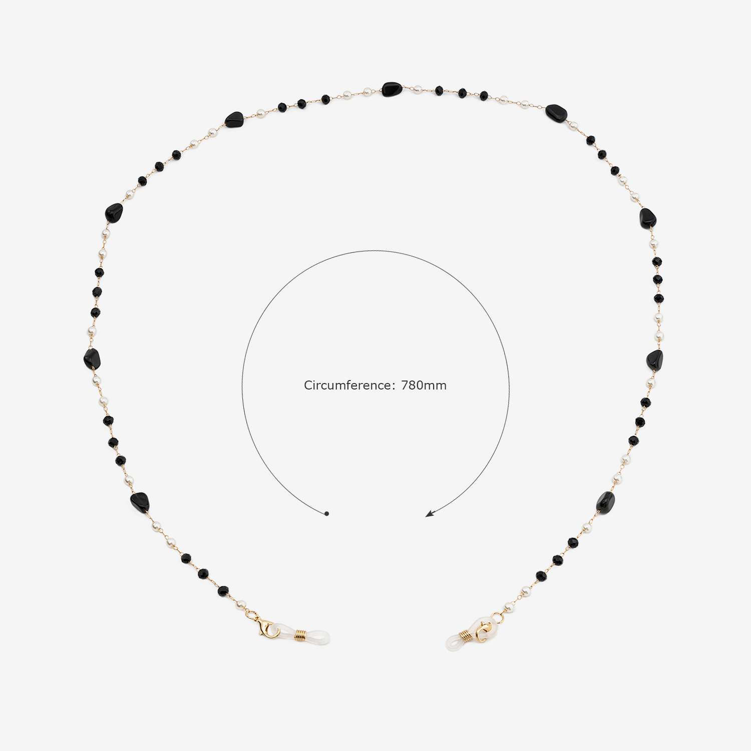 Stylish Fresh Black White Pearl Eyeglasses Chains2