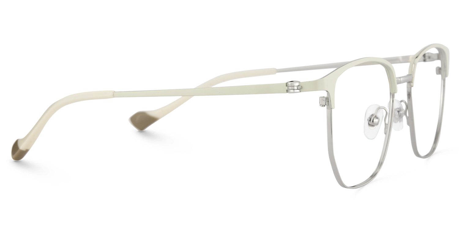 White Browline Glasses With High-quality Material4