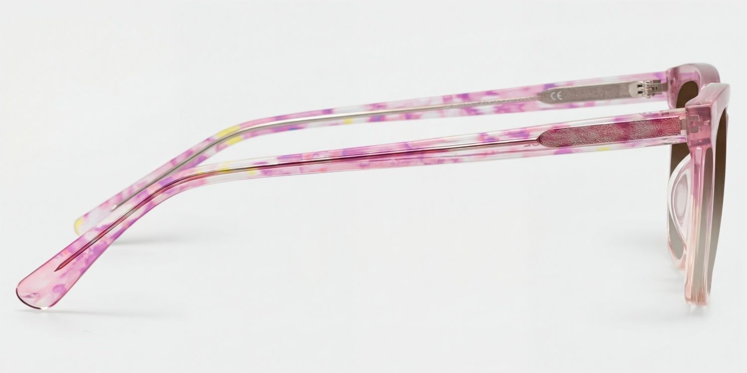 Layla Floral Pink Square Acetate Glasses for Women | ZEELOOL3