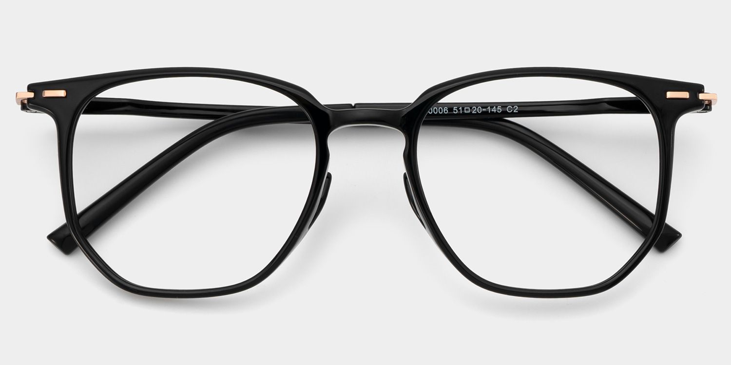 Geometric Black Eyeglasses- Isla TR90 Frame Glasses1