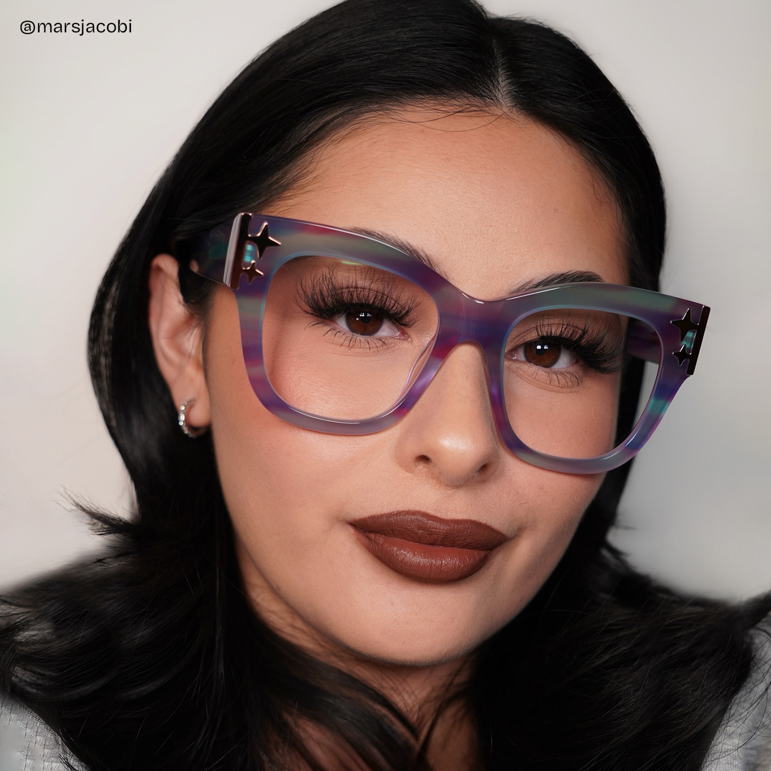 Minfia Square Blue Purple Glasses9