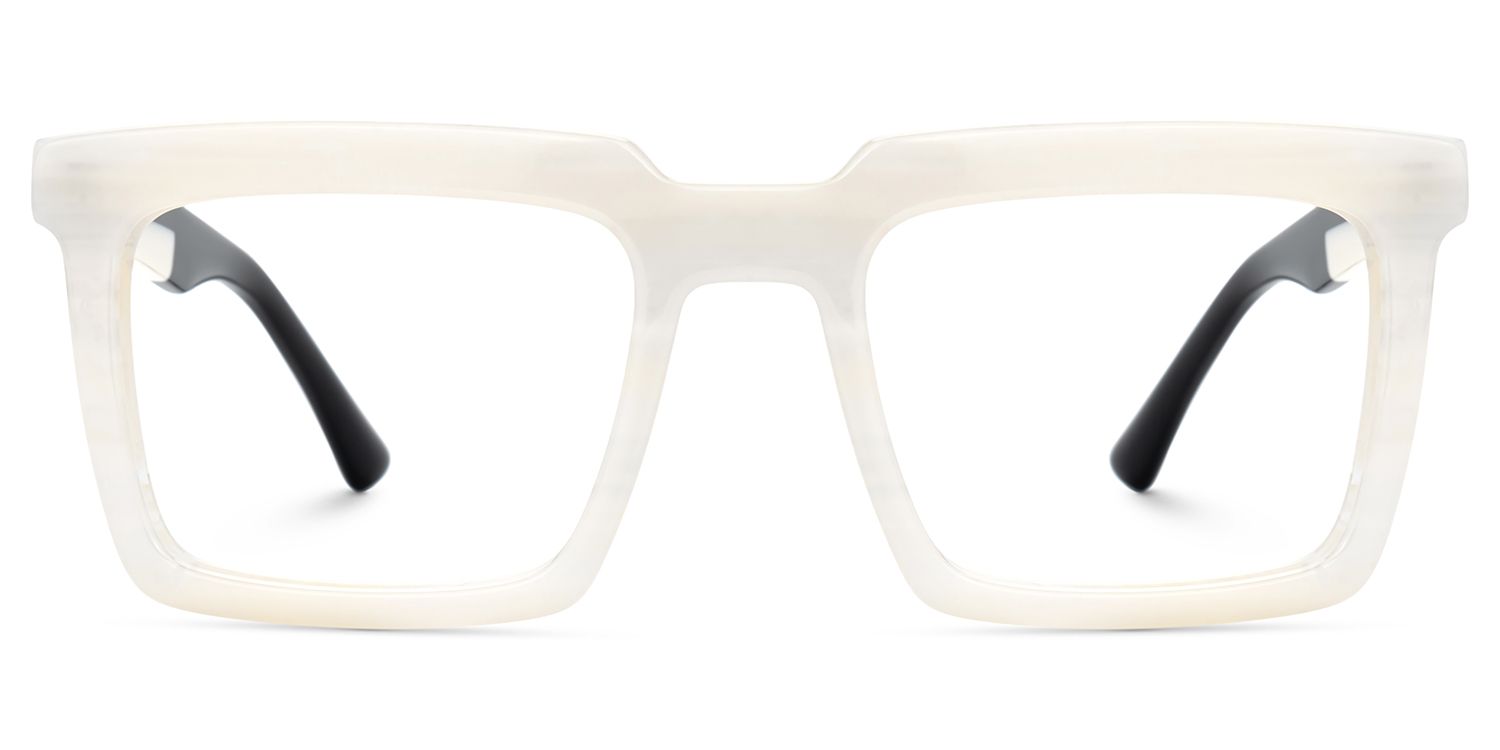 Leblanc Square White Acetate Glasses for Men | ZEELOOL Canada1