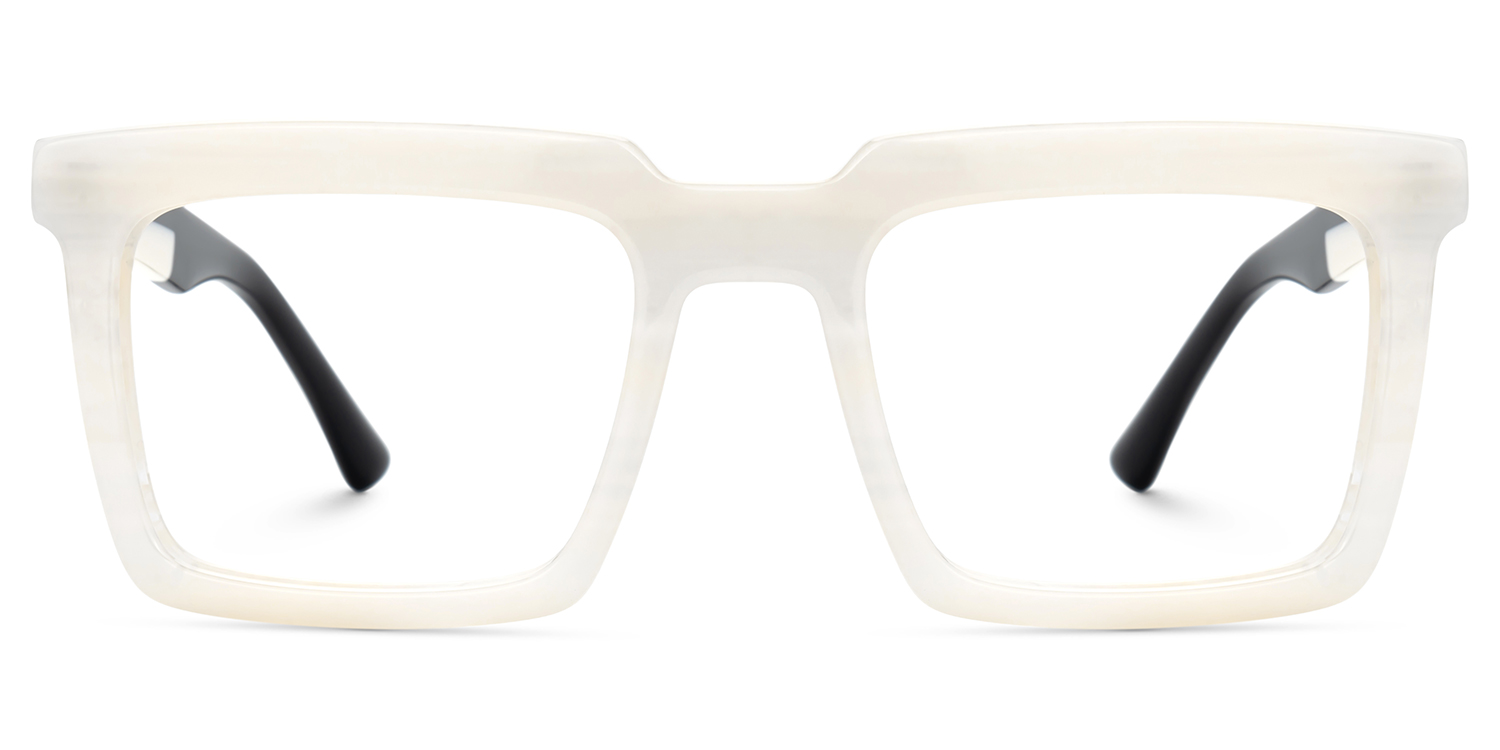 Leblanc Rectangle White Glasses1