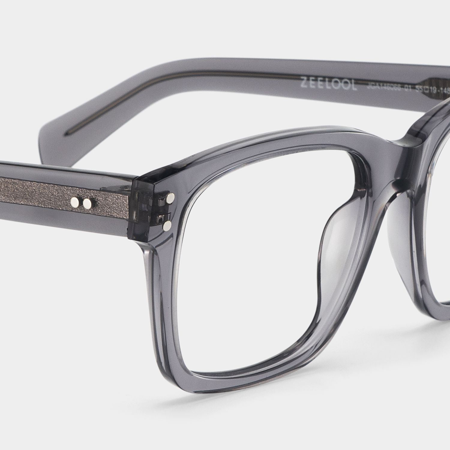 Fussell Square Gray Full-Frame Glasses | ZEELOOL Canada4