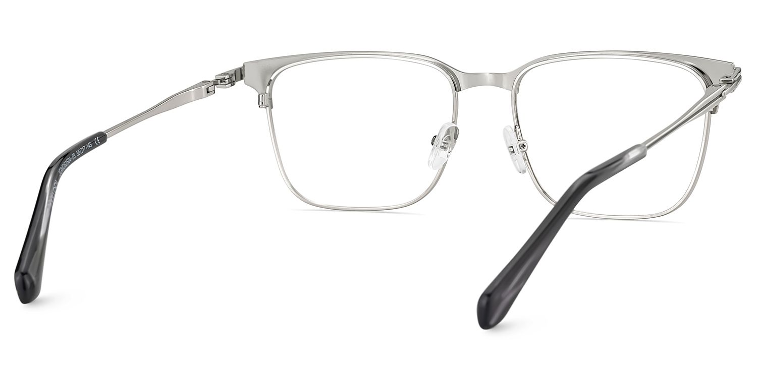 Marshall Silver Rectangle Prescription Glasses | ZEELOOL Canada5