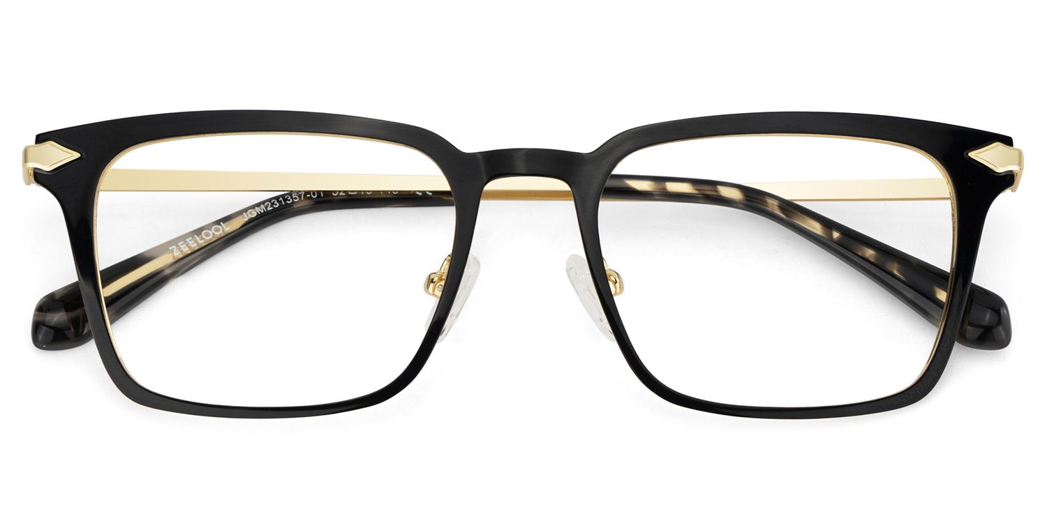 Black Color Chaney Rectangle Prescription Glasses | ZEELOOL Canada2