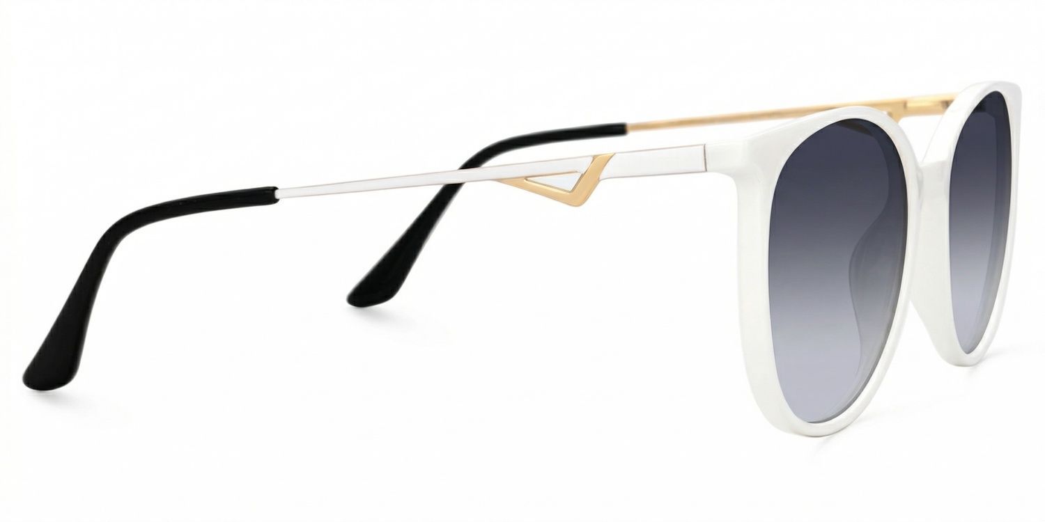 Chanty Round White Thin Frame Glasses | Zeelool Optical2