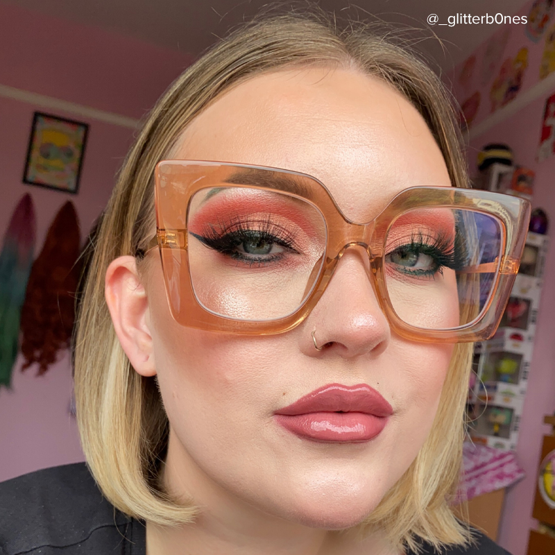 Qatar Square Champagne Eyeglasses and Thick Frames10