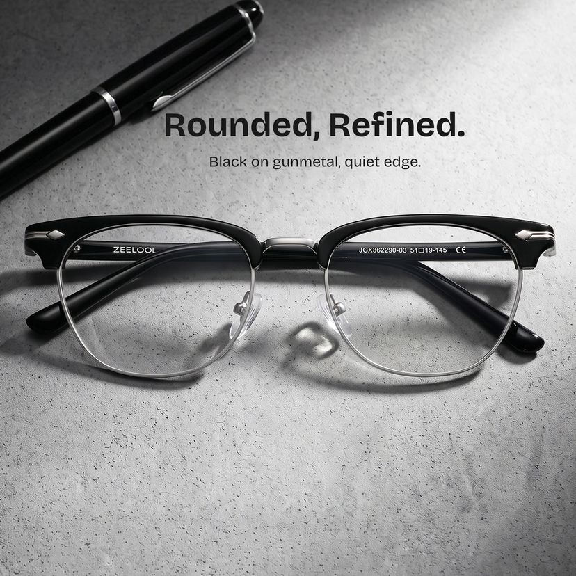 Capri Black Browline Glasses