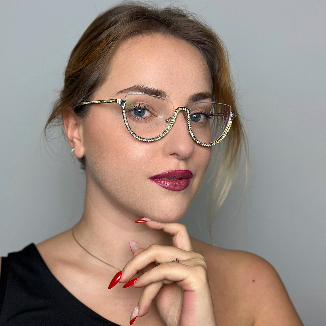 Sparkle Cateye Gold Glasses10