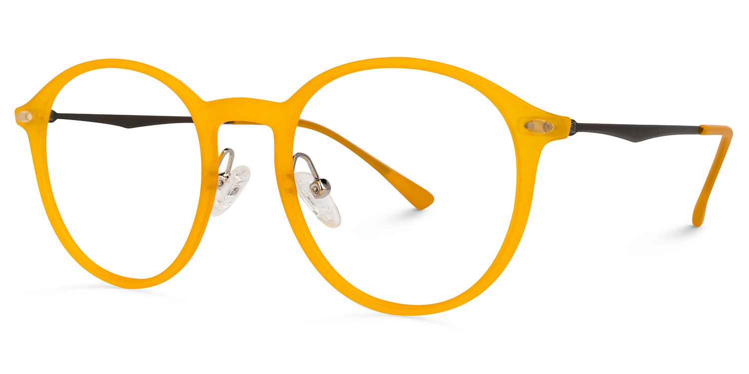 Dolores Round Yellow Glasses | ZEELOOL Canada1