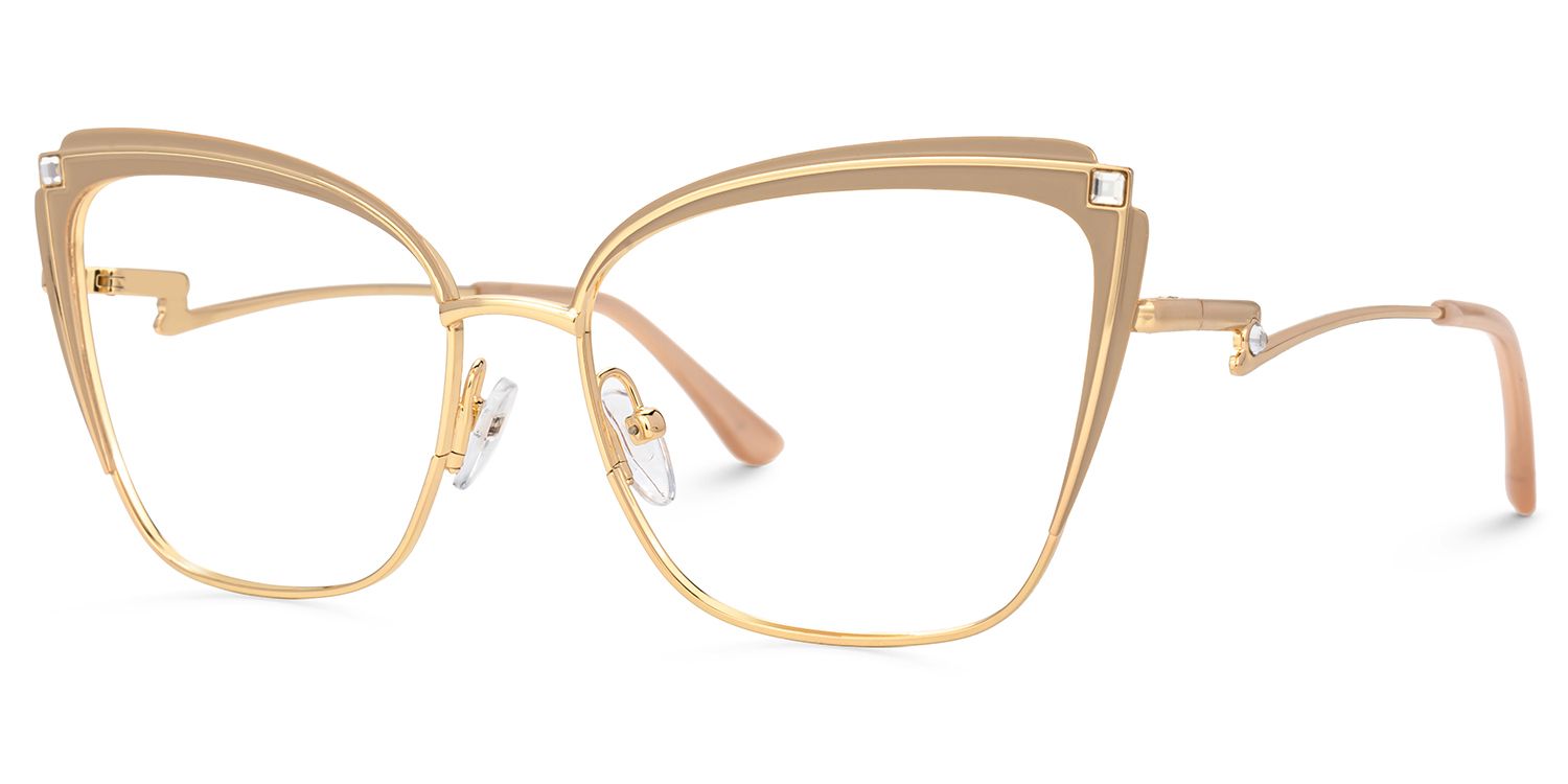Mariely Cat Eye Brown And Gold Glasses | ZEELOOL Canada2