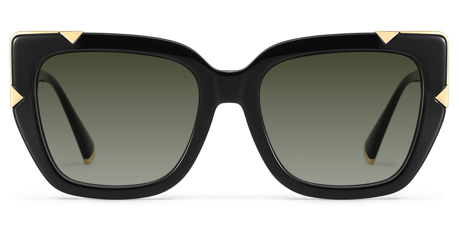 Refined black cat-eyes with a timeless elegance.