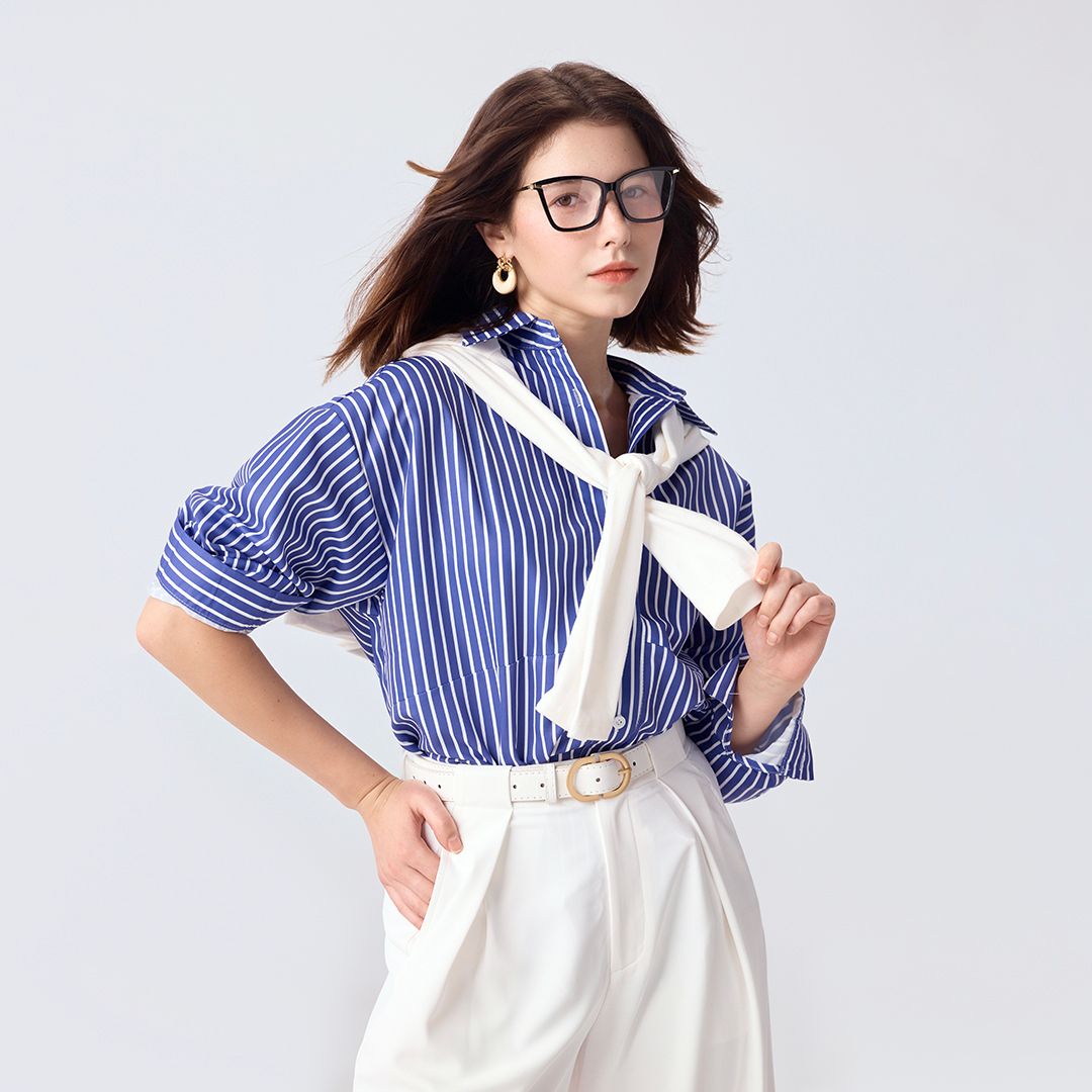 Stephens Cateye with Black Glasses Oversized Frames | ZEELOOL Canada9