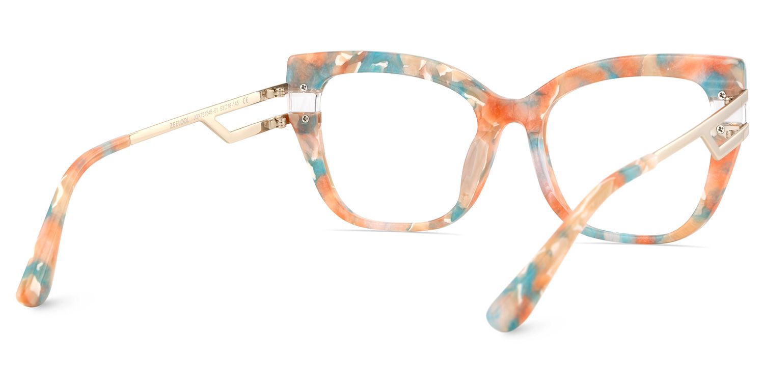 Kieran Eyeglasses in Rectangle Multicolor Frame | Zeelool5