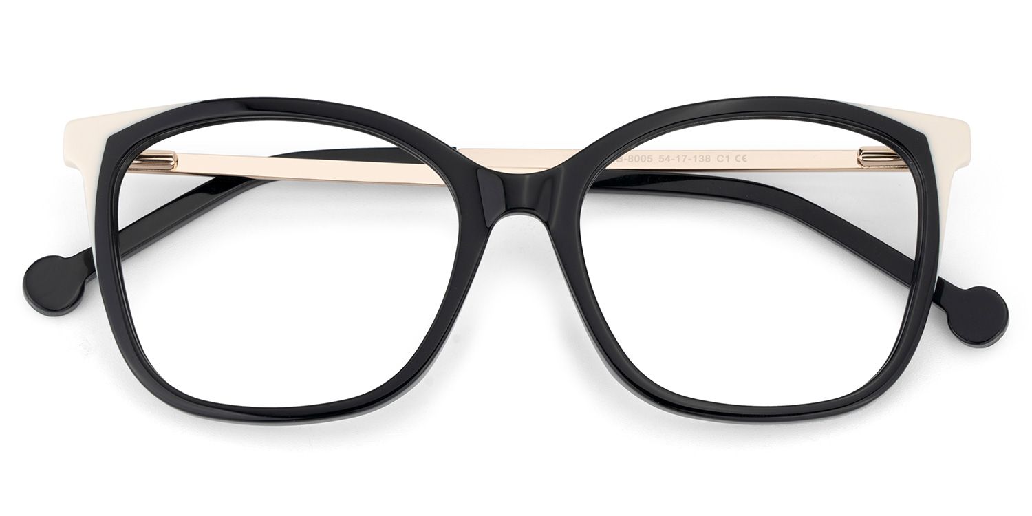Nico Eyeglasses in Square Black White Frame | ZEELOOL Canada2