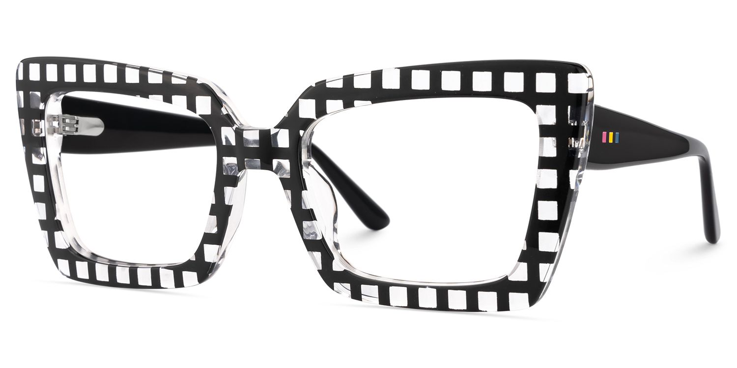 Tootie Eyeglasses in Butterfly Black Clear Checkered Frame | ZEELOOL Canada3