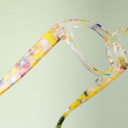 Jett Yellow Clear Square Glasses9