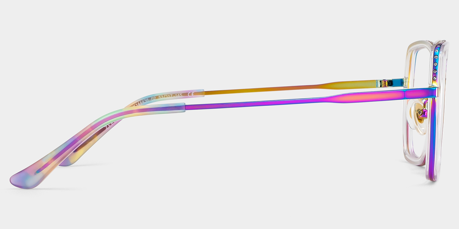 Square Iridescent Eyeglasses- Fiona Mixed Frame Glasses3