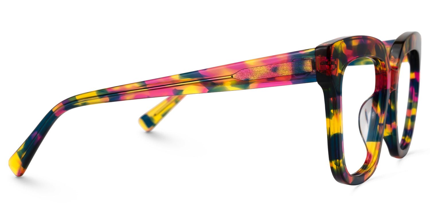 Nina Square Floral Frame Glasses / Prescription Glasses2