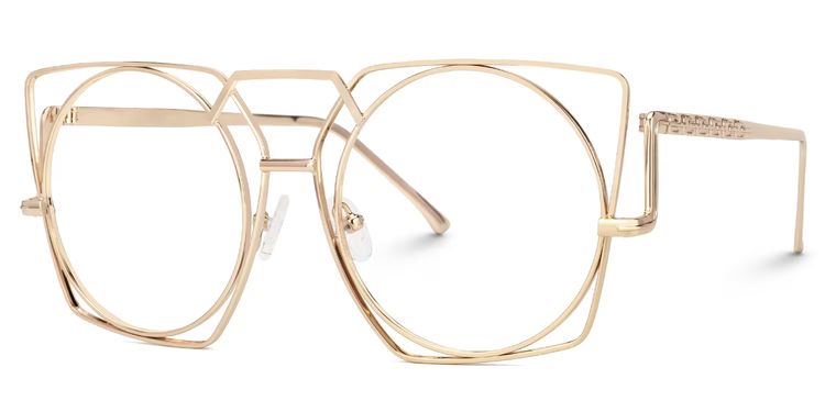 Ybarra Geometric Gold Glasses