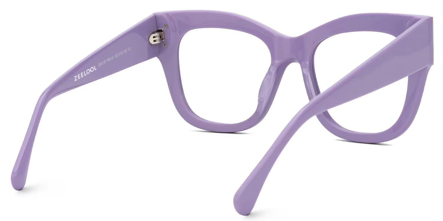 Minfia 70s Retro Purple Square Frame Glasses for Women3