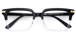 Langston Black-Clear Rectangle Glasses2