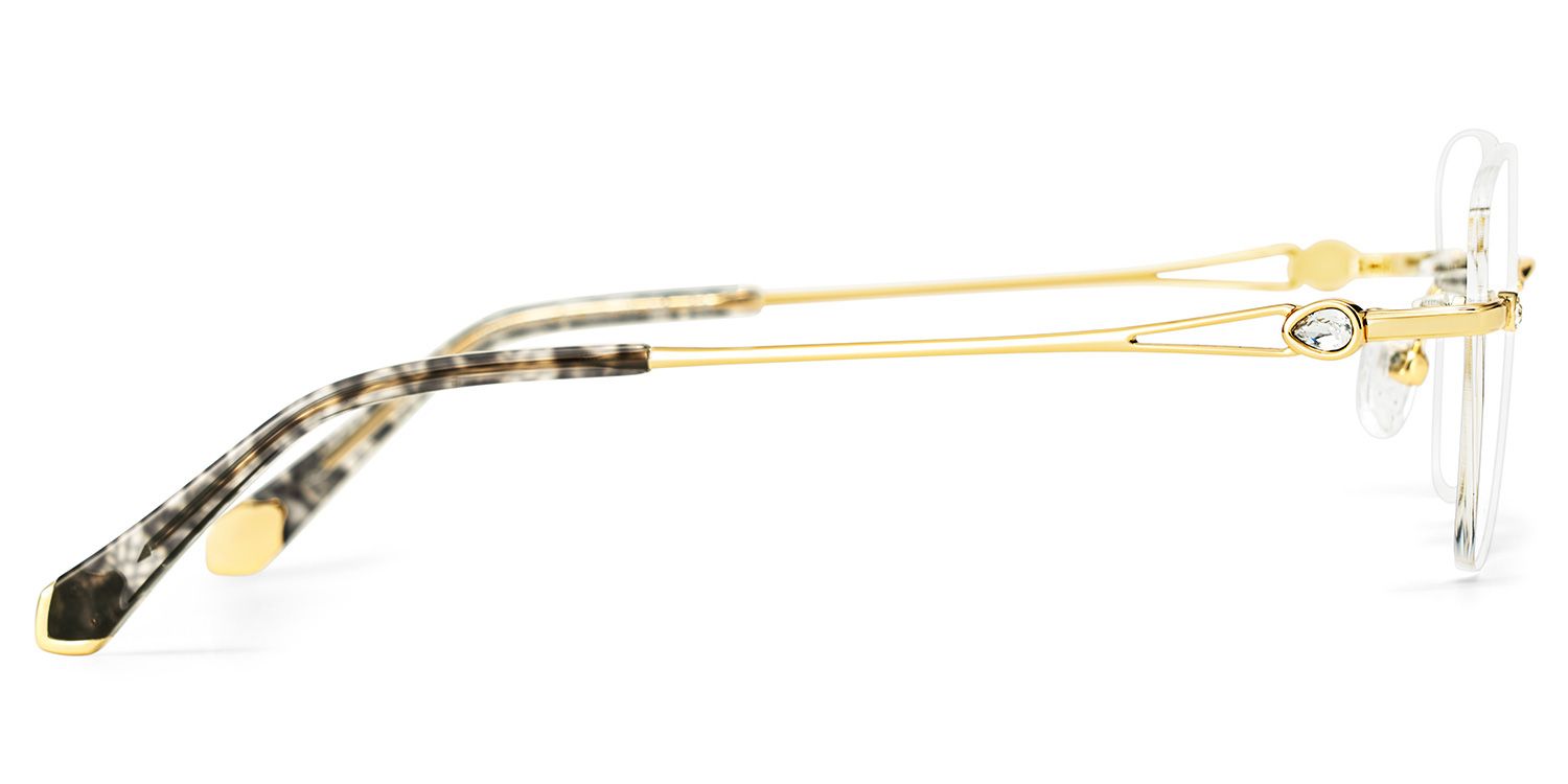 Rectangle Gold Eyeglasses- Seth Metal Frame Glasses4