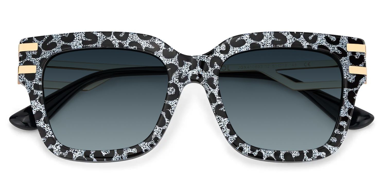 Square Cat-Eye Glasses With Gray Leopard1