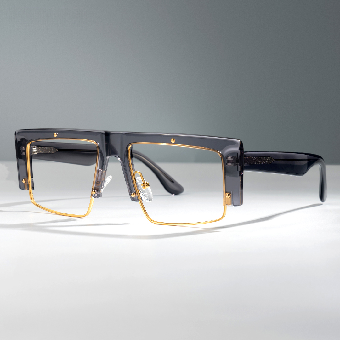 Maldonado Rectangle Grey Transparent Glasses | ZEELOOL Canada0