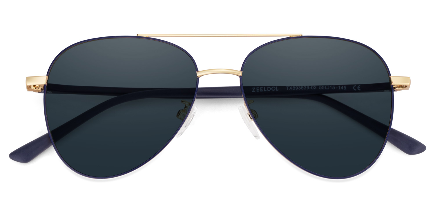 Paige Aviator Blue-Gold Sunglasses1