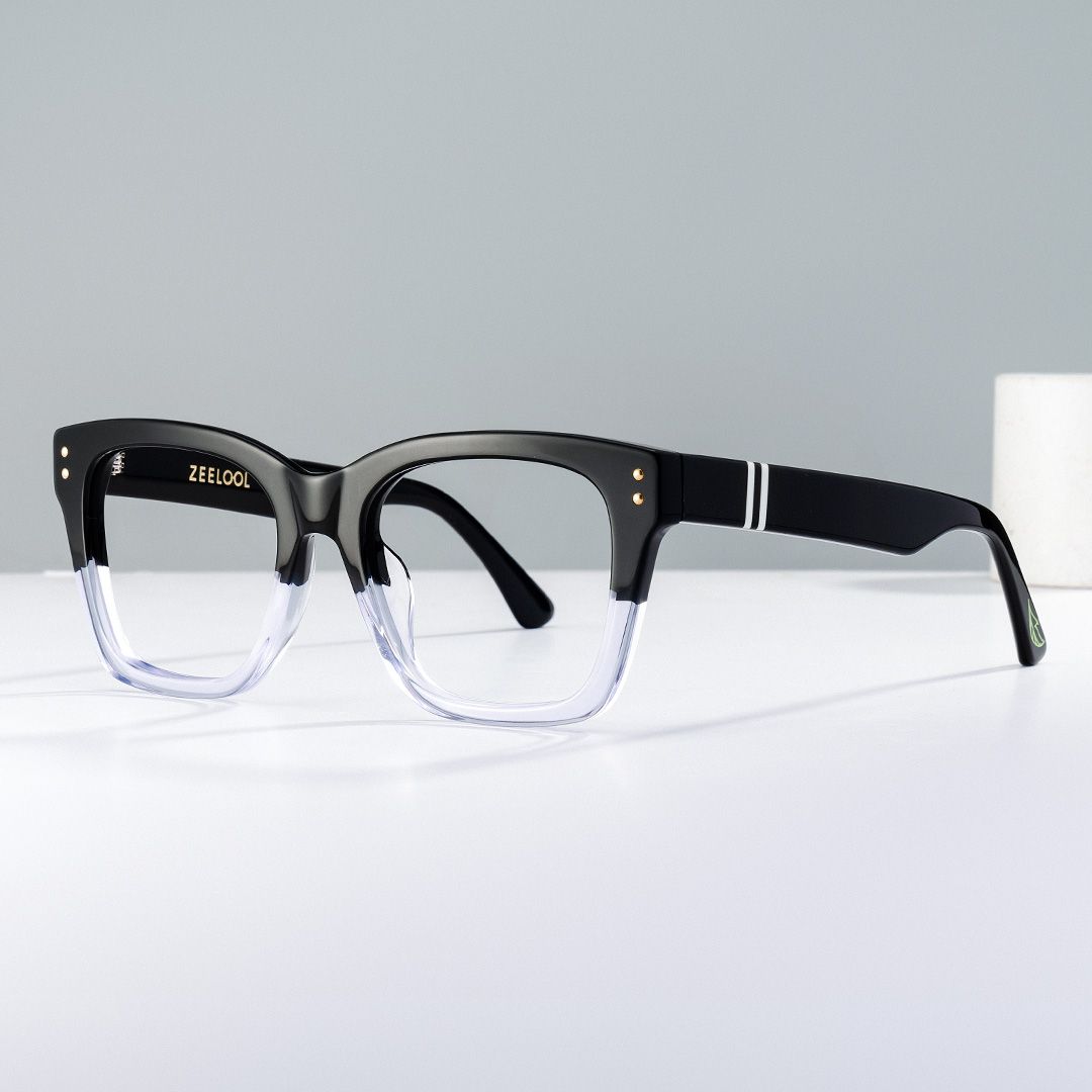 Rectangle Black Clear Eyeglasses- Gaydeh Acetate Frame Glasses0